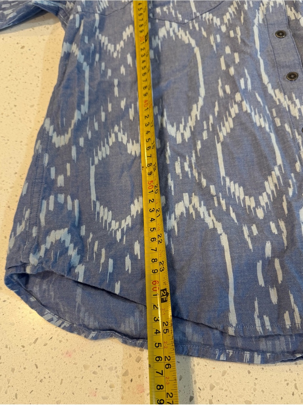 Ariat Large Woman Blue Billie Jean Blackhawk Ikat Shirt Long Sleeve Relaxed Fit - Picture 3 of 14